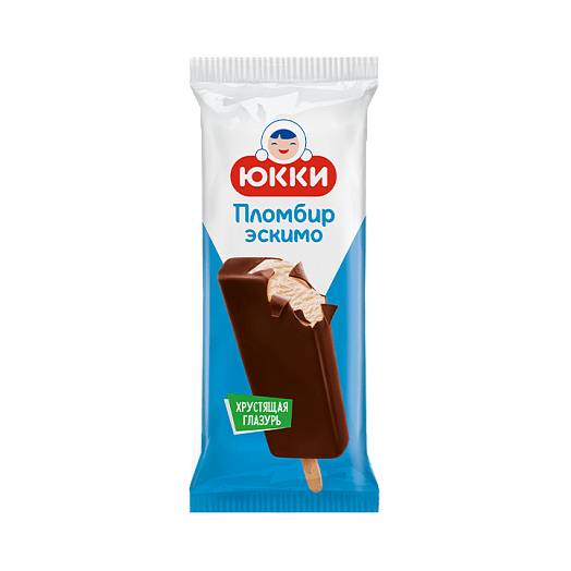 yukki vanilla cream ice cream, popsicle in crispy chocolate glaze 65 g